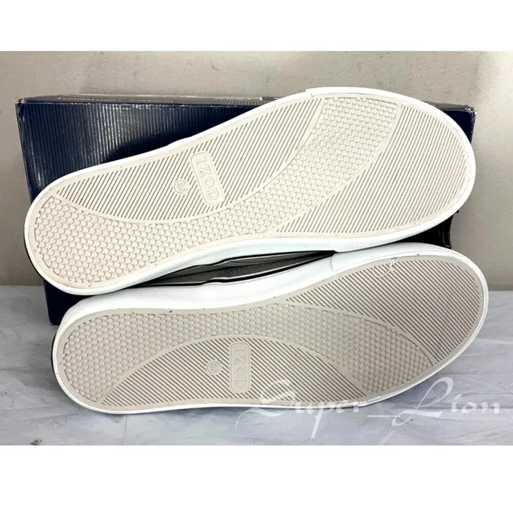 Izod Taupe Slip-On Canvas Loafers with White Sole